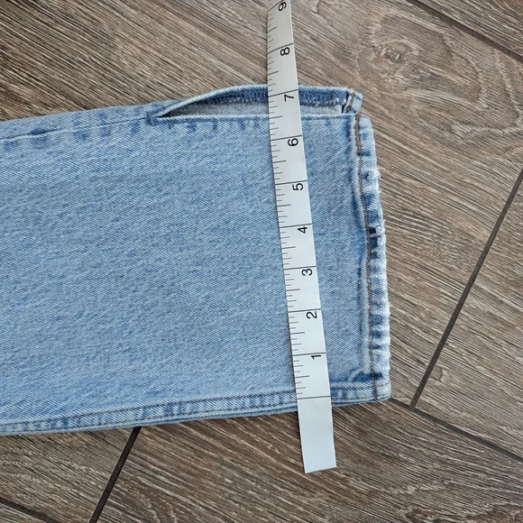 Abercrombie & Fitch 90s Straight High Rise Split-Vent Hem Size 28S / 6S - Picture 15 of 15